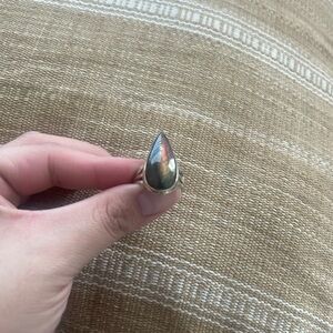 Labradorite Teardrop 925 Sterling Silver Ring Size 9